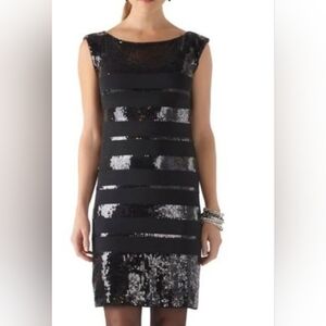 WHBM Black Sequin Sheath Dress Block Party Style